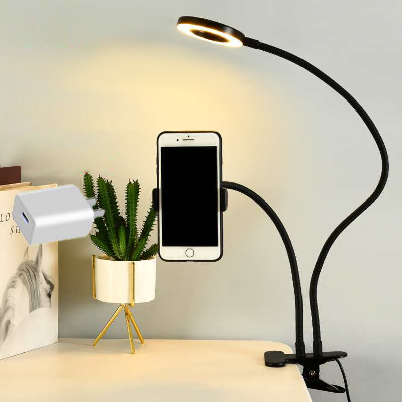 Photography Lighting Products - Universeller flexibler Handyhalter mit Selfie-Ringlicht, Büro-Lazy-Halterung,