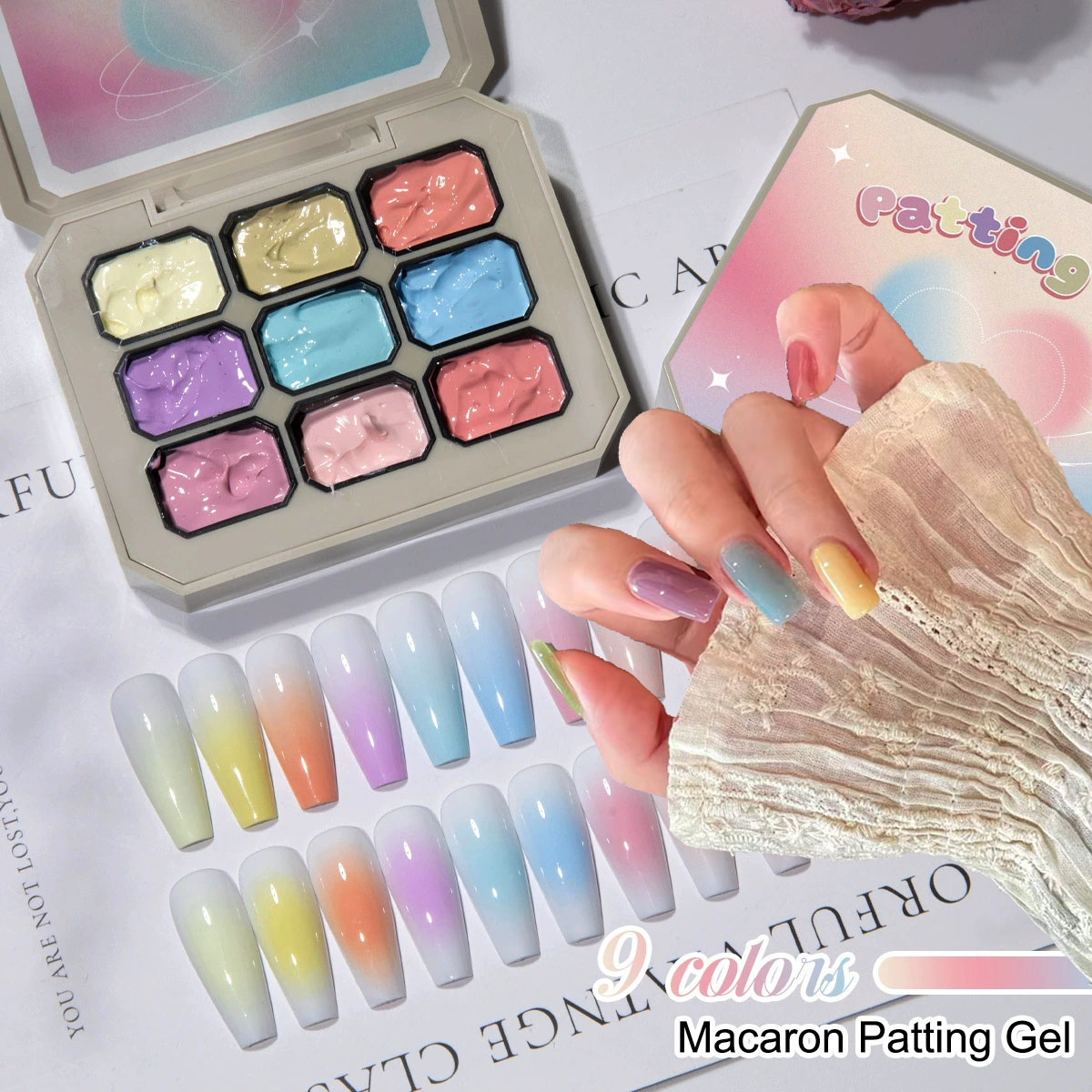 Photography Lighting Gel - 1 Stück Festes Makaron Nagellack-Gel 9-Farben-Gel